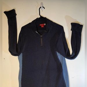 Guess Grey/LightBlue side paneled Zippered crewneck. XL.Unisex ( I say).